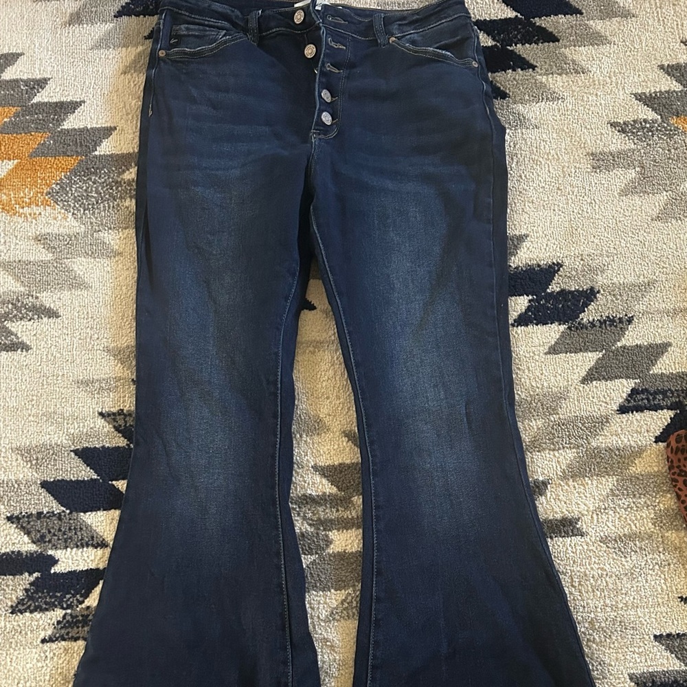 Kancan size 30 jean flare/wide cut high rise